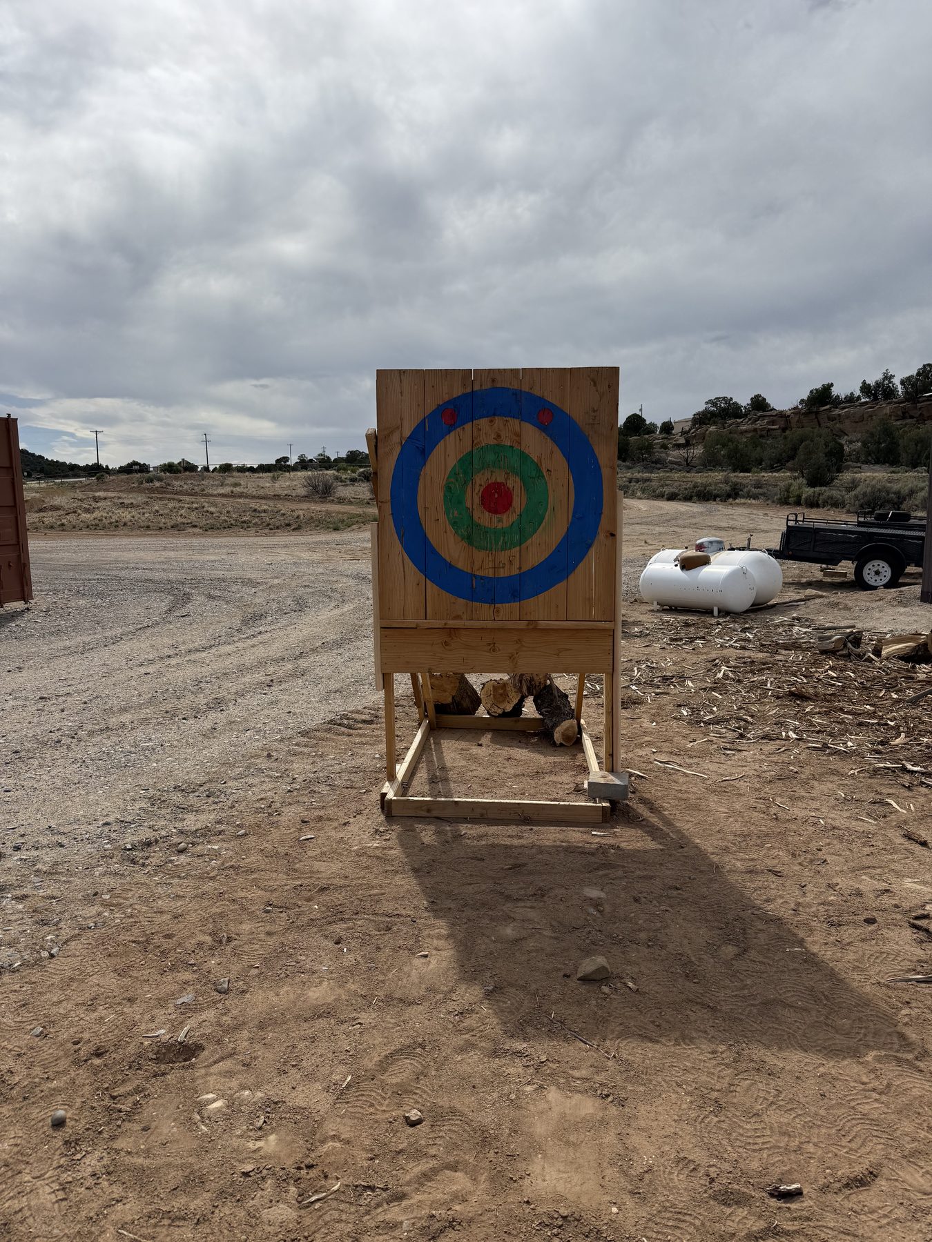 Custom archery target on the 40-acre course